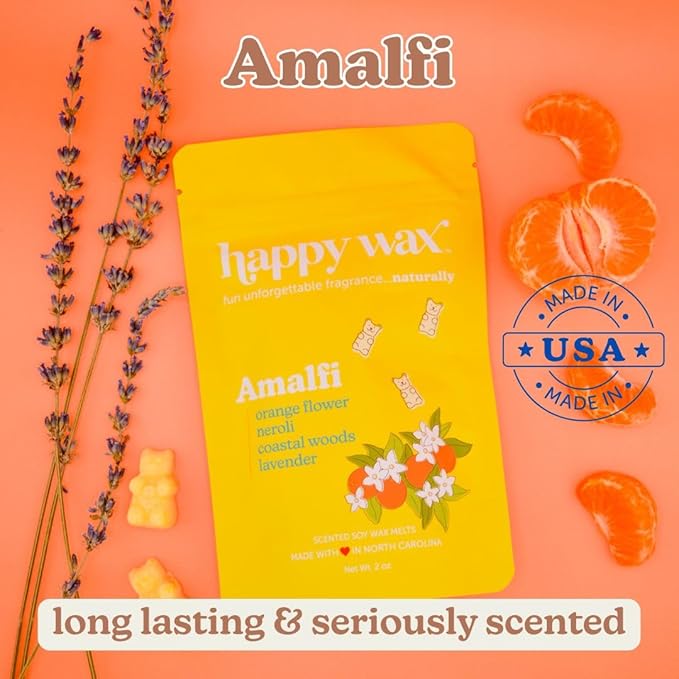 Happy Wax Italian Mix Soy Wax Melts - Includes: Sicily, Florence, Amalfi. - Over 150 Hours Burn Time (6 Oz Total)