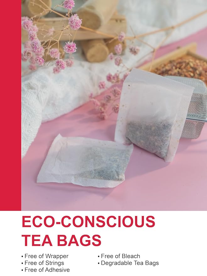 TeeLux Rosehip & Hibiscus Tea Bags, 2.5g/bag, Slight Tart Taste & Fruity Flavor, Caffeine Free, 60 Count