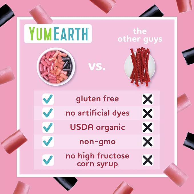 YumEarth Organic Gluten Free Pomegranate Licorice Snack Packs - Allergy Friendly, Gluten Free, Non-GMO, Vegan, No Artificial Flavors or Dyes - 5 Ounce (Pack of 6)