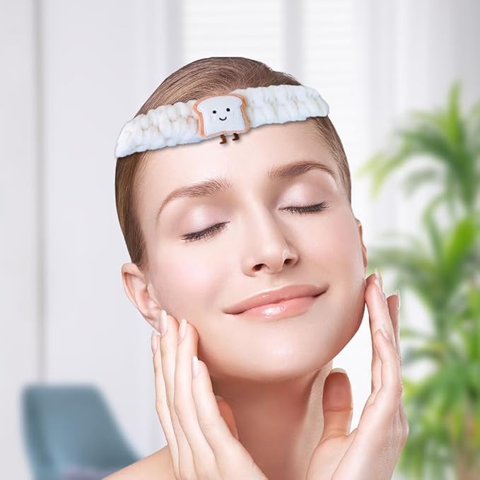 PERFECTSIGHT Spa Headband for Washing Face, Cute Hair Band for Washing Face Shower Yoga Sports Beauty Skincar Party, Soft Fluffy Makeup Headband, Kawaii Facial Headbands for Woman Girls