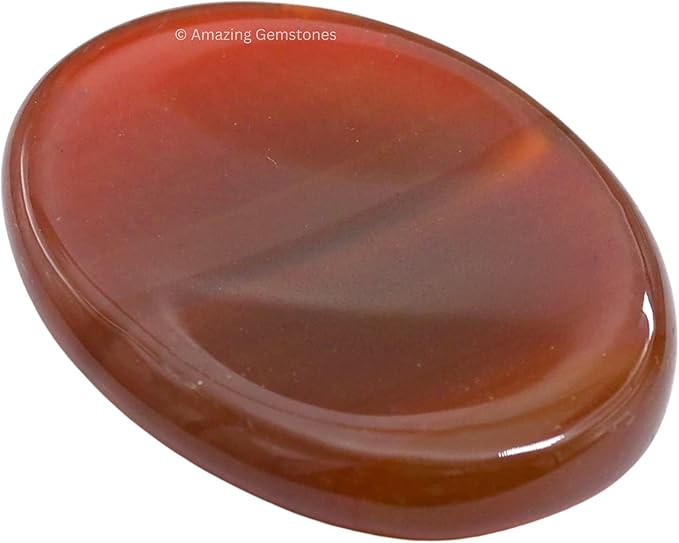 Amazing Gemstone Carnelian Onyx Worry Stone, Healing Crystals - Piedra Crystal Fidget for Gift, Meditation, Calming, Relaxation, Stress Relief