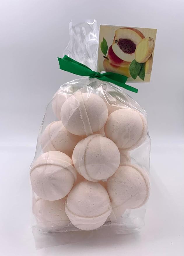 Spa Pure Peach Bath Bombs: Georgia Peach Bath Bomb Fizzies (14) 1 oz Each with Shea Butter, Ultra Moisturizing...Great for Dry Skin (Georgia Peach)
