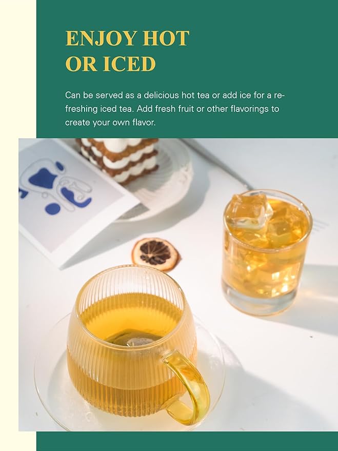 GLDNT Organic Jasmine Green Tea Bags, Organic Green Tea Scented with Jasmine Flowers, Floral Aroma & Smooth Taste, 100 Count