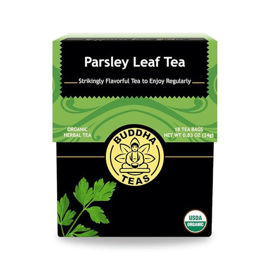 Buddha Teas - Organic Parsley Leaf Tea - Herbal Tea - For Health & Wellbeing - With Antioxidants & Minerals - Clean Ingredients - Caffeine Free - OU Kosher & Non-GMO - 18 Tea Bags (Pack of 1)
