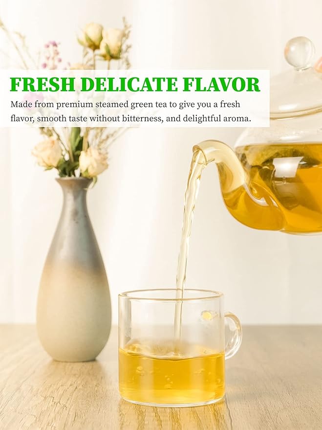 TeeLux Decaf Green Tea Bags, Pure Decaffeinated Green Tea, Super Antioxidant, 100 Count Tea Bags for Hot & Iced Tea