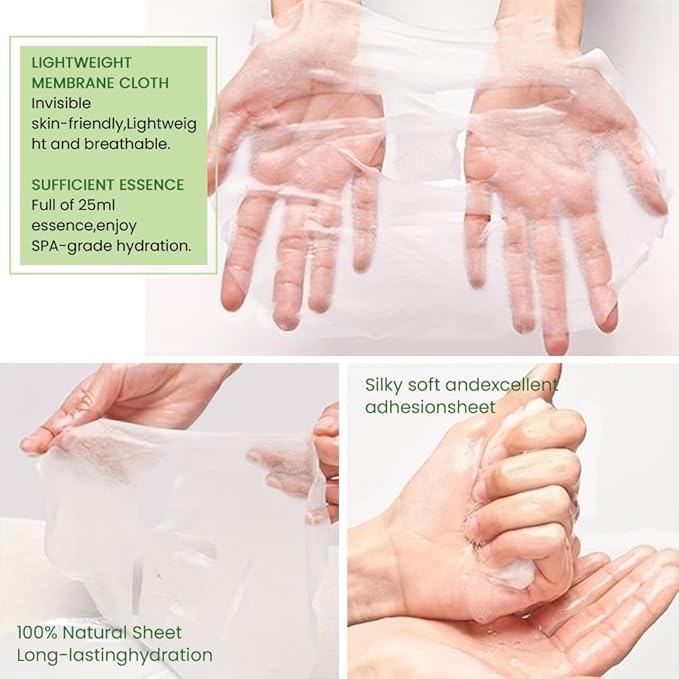 Kaely 6 Pack Aloe Vera Sheet Masks, Hydrating Smoothing Face Masks for Women Men, Facial Mask Skin Care Korean, Moisturize Nourish for All Skin Types, Birthday Christmas Gifts, Set09