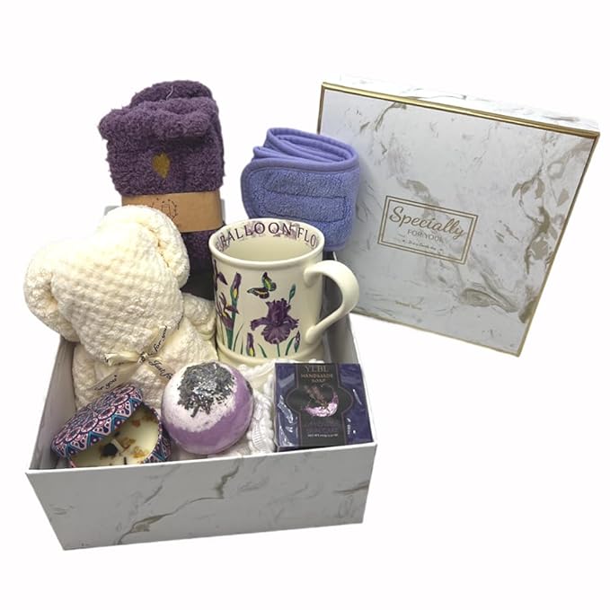 Spa Gift Baskets for Women,Luxury Self Care Gifts for Mom,Get Well Soon Gifts for Friend,Thank You Relaxing Box Gifts for Women 20th,30th,40th,50th,60th 70th 75th Birthday,Anniversary