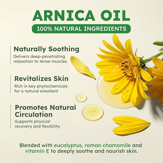 KUKKA Sore Massage Oil for Massage Therapy & Sore Muscles - 6.76 Fl Oz - Non-Greasy Oil for Deep Relaxation & All Skin Types - Suitable for Men & Women