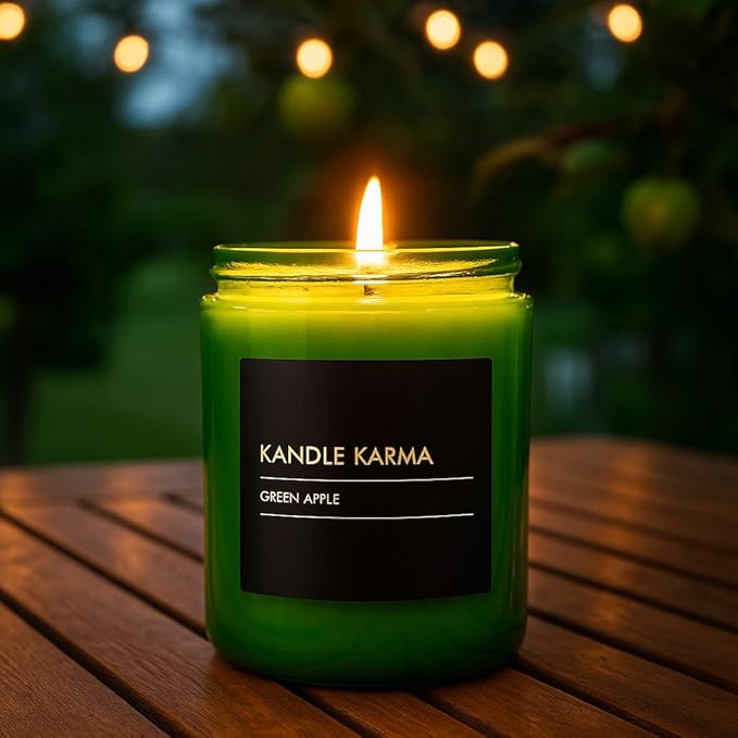 Luxury Soy Wax Candle, Green Apple Scented Candle Gifts for Women, Non-Toxic, Highly Scented & Long Lasting Upto 100 Hours Burning Time Natural Large Aromatherapy Bathroom Candles (18 oz)