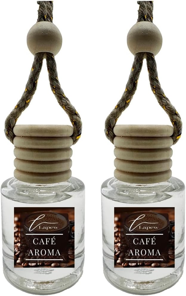 Car Air Freshener Diffuser – 2 Pack Hanging Air Freshener Diffuser (.34 Oz, Cafe Aroma)
