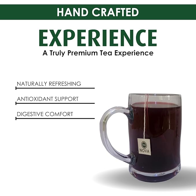 Premium Organic Hibiscus Tea Bags, 100% Natural and Organic Ingredients, Antioxidant Tea, Caffeine free | Authentic African Origin | Eco-conscious Teabags (15 count) , Supports Healthy Blood Pressure, Boosts Immune