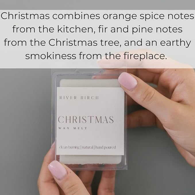River Birch 3 Pack Christmas Scented Clean Natural Soy Wax Melts Tarts – Total 7.5 Oz. of Scented Wax Melts, Holiday Scent, Made in USA