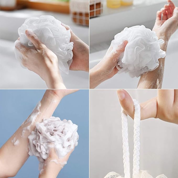 10 Pack of Bath Loofah Shower,Small Size Sponge Pouf Body Scrubber Exfoliator Scrubber Ball,Mesh Bath and Shower Sponge for Kids Women Men Body Wash Bathroom