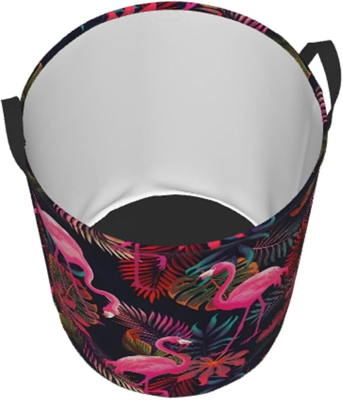 Laundry Basket Flamingos Collapsible Large Capacity,63L Dirty Clothes Basket Durable Lightweight Hamper With Handles Ideal For Clothes Toys Home Organization size19.6"L x 15.7"W