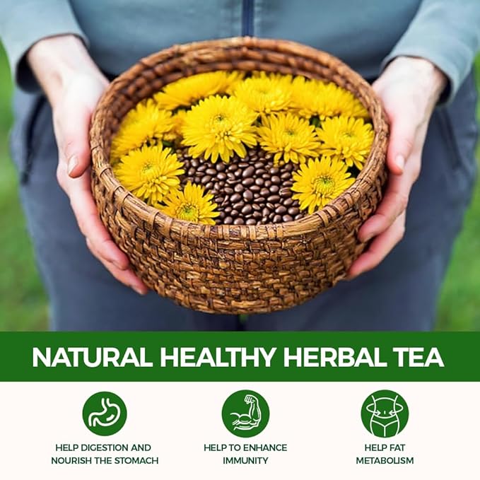 WOTIHA Chrysanthemum cassia seed tea 150g,30 Herbal Teabags, burdock root tea | Honeysuckle | Goji berry | Osmanthus flower | Combination Herbal Tea