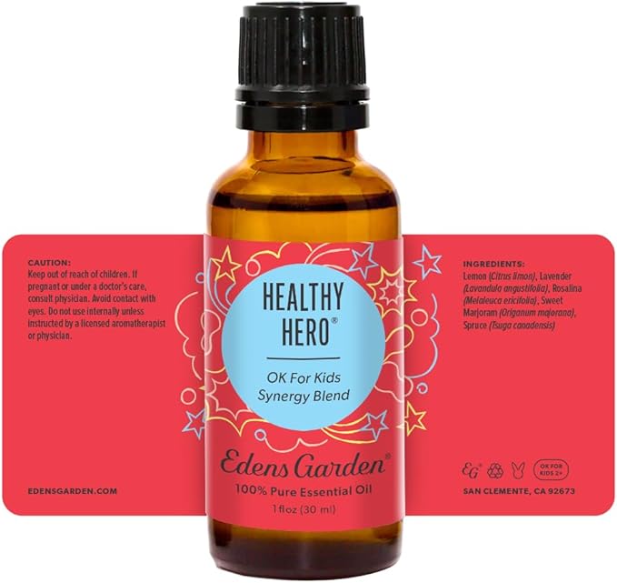 Edens Garden Healthy Hero OK for Kids Essential Oil Synergy Blend, 100% Pure Therapeutic Grade (Undiluted Natural/Homeopathic Aromatherapy Scented Essential Oil Blends) 30 ml