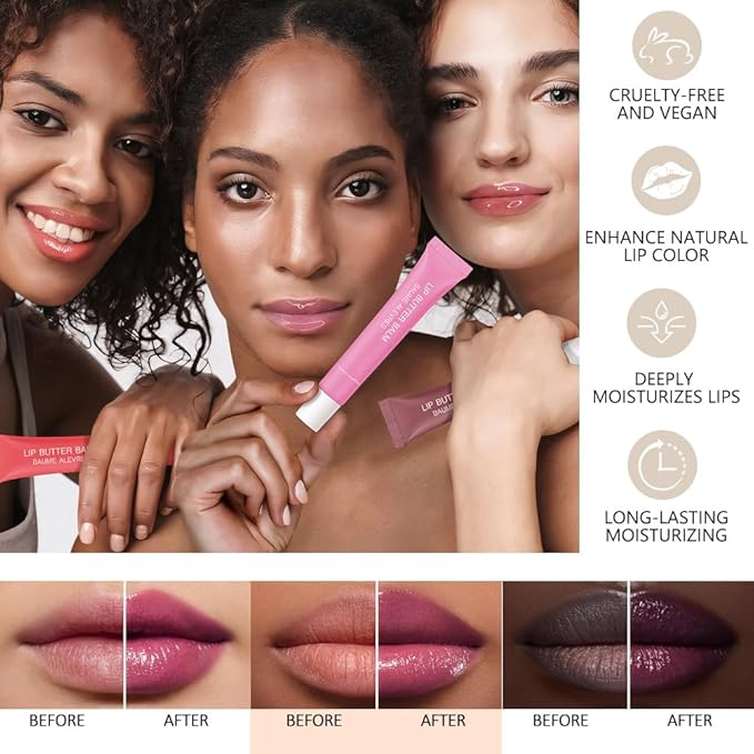 1Pcs Tinted Lip Balm Serum Makeup, Squeeze Hydrating Tint Lips Balms Serum Cosmetic, Women Care Glossy Nourishing Plumping Lip Stain Gloss Lipstick, Suitable for dry lips, Long-Lasting Color 06