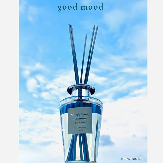 Jasmine Sandalwood Premium Reed Diffuser Set for Home, Strong Long Lasting Scent Natural Oil Diffuser for Bathroom Smells Good for Home (180ml)