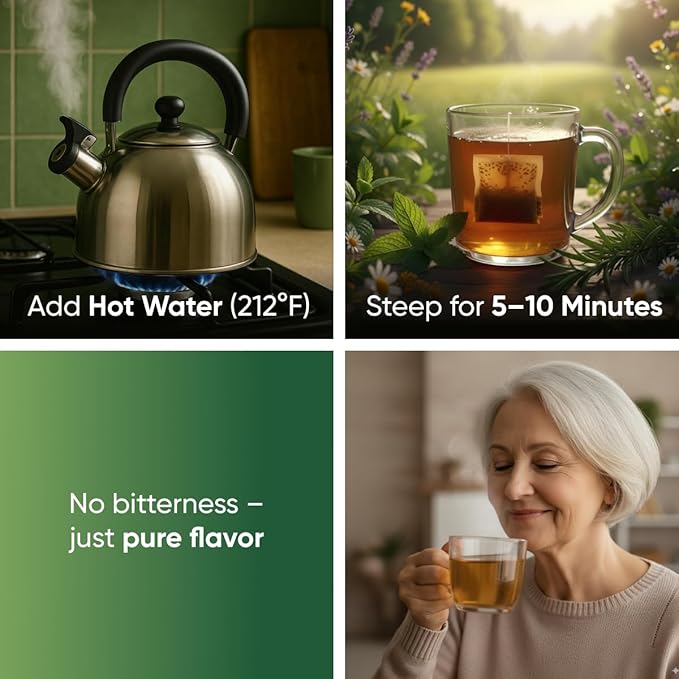 Olive Leaf Tea Bags – 100 Bags (Premium Dried Olive Leaf Tea - 100 Count), Natural Extract Caffeine-Free Herbal Tea for Health & Immune Support