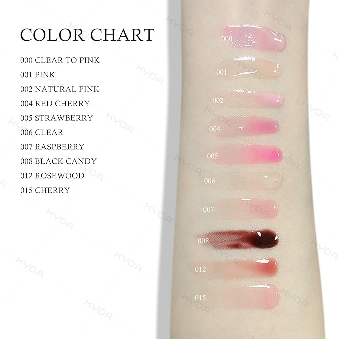 KYDA Hydrating Lip Glow Oil, Moisturizing Lip Oil Glossy Transparent Plumping Lip Gloss, Tinted Lip Oil for Lip Care and Dry Lips, by Ownest Beauty-Pink