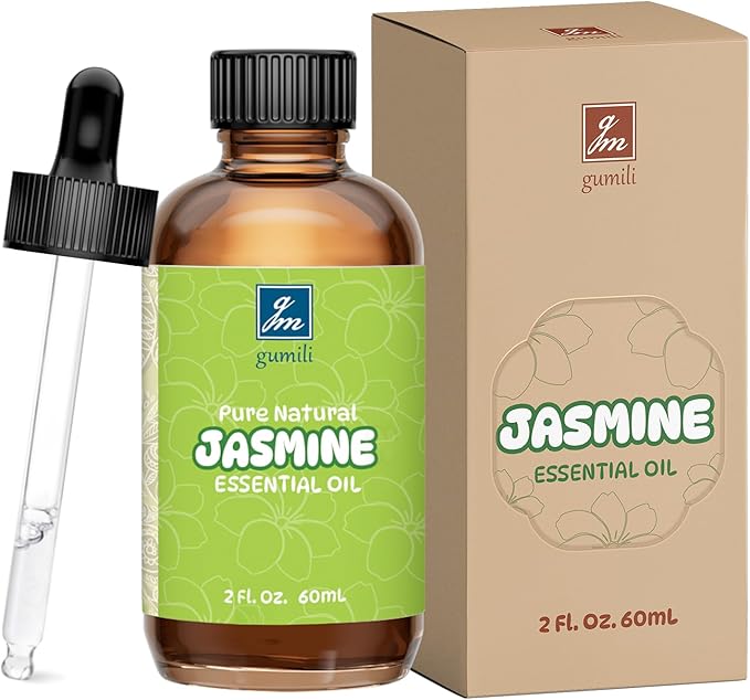 Jasmine Essential Oil 2 Oz, 100% Pure Jasmine Oil for Diffuser, Skin, Hair, Body & Face, Perfume, Floral Scent for Relaxation, Aromatherapy & Massage