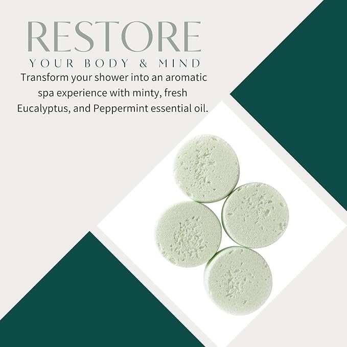 Thulisa Naturals Eucalyptus Shower Steamers Aromatherapy | Organic Shower Bombs with Essential Oils | Self Care Christmas Birthday & Spa Gifts for Women & Men | Stocking Stuffers | 4 Pack
