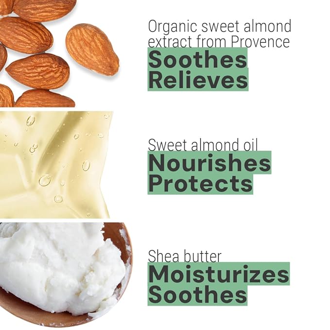 Panier des Sens - Small Hand Cream for Dry Cracked Hands โ Almond Mini Hand Lotion for Dry Skin - With Shea Butter and Sweet Almond Oil - Hand Care 97% Natural Ingredients - Travel Size 1 floz