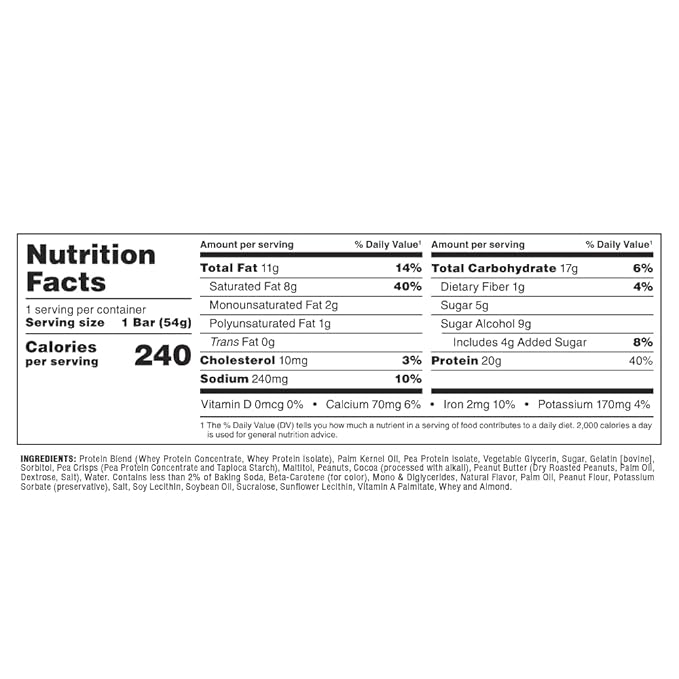 ALLMAX HEXAPRO PROTEIN BAR, Chocolate Peanut Butter Cup - Pack of 12 - High-Protein Energy Snack - 20 g of Protein Per Bar - With Whey Protein Isolate