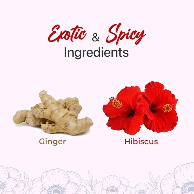 BLUE TEA - Hibiscus Tea - 18 Count - Ginger - Pyramid Plant Based Tea Bag | SKIN GLOW ENHANCING TEA | Herbal Tea - Tangy & Spicy - Flower Based - Caffeine Free - Vegan | Reusable Tin Pack