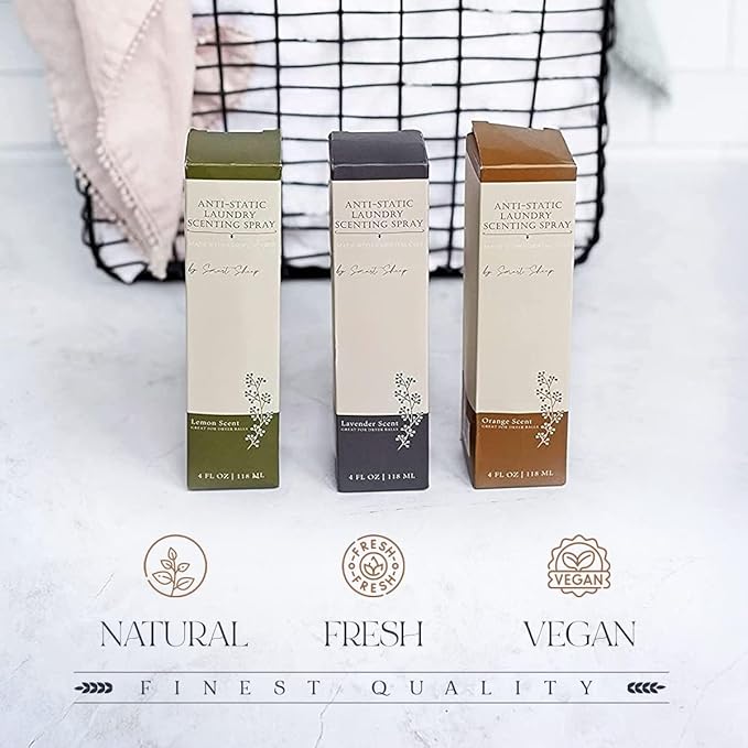 Anti-Static Laundry Scenting Spray with Essential Oils (Lavender, Lemon, Orange) (Orange)