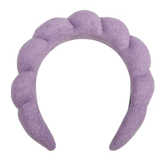Spa Headband, Women's Daily Life Headband, Absorbent, Soft, Fluffy, Skincare, Makeup Removal, Shower, Purple, 1 Count