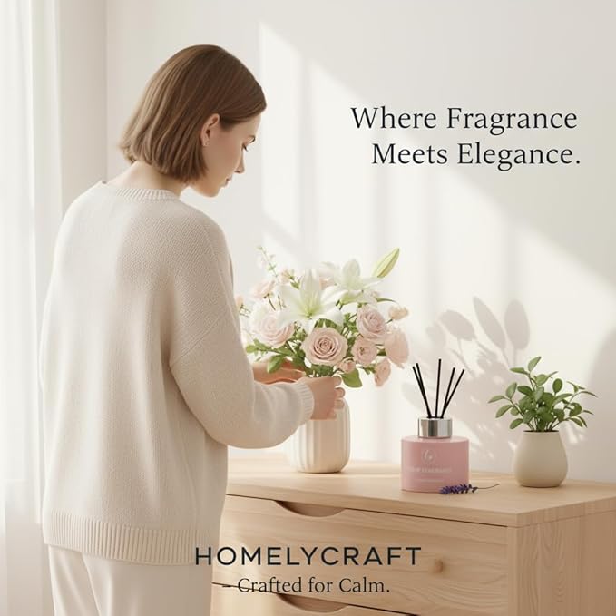 Reed Diffuser Set β 3.38 fl oz (120ml) | Clean Oil Scent Diffuser, Premium Room DΓ©cor | Lavender & Pink Fragrance for Home, Holiday, and Hotel Collection.