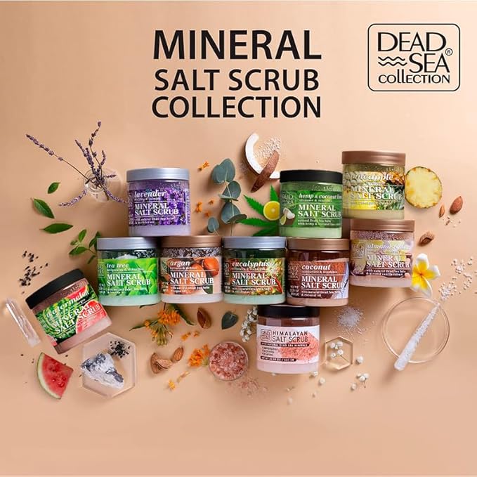 Dead Sea Collection Eucalyptus Salt Scrub – Exfoliating Body Scrub for Women – Moisturizing and Nourishing Skin – with Pure Oils and Dead Sea Minerals (23.28 Oz)