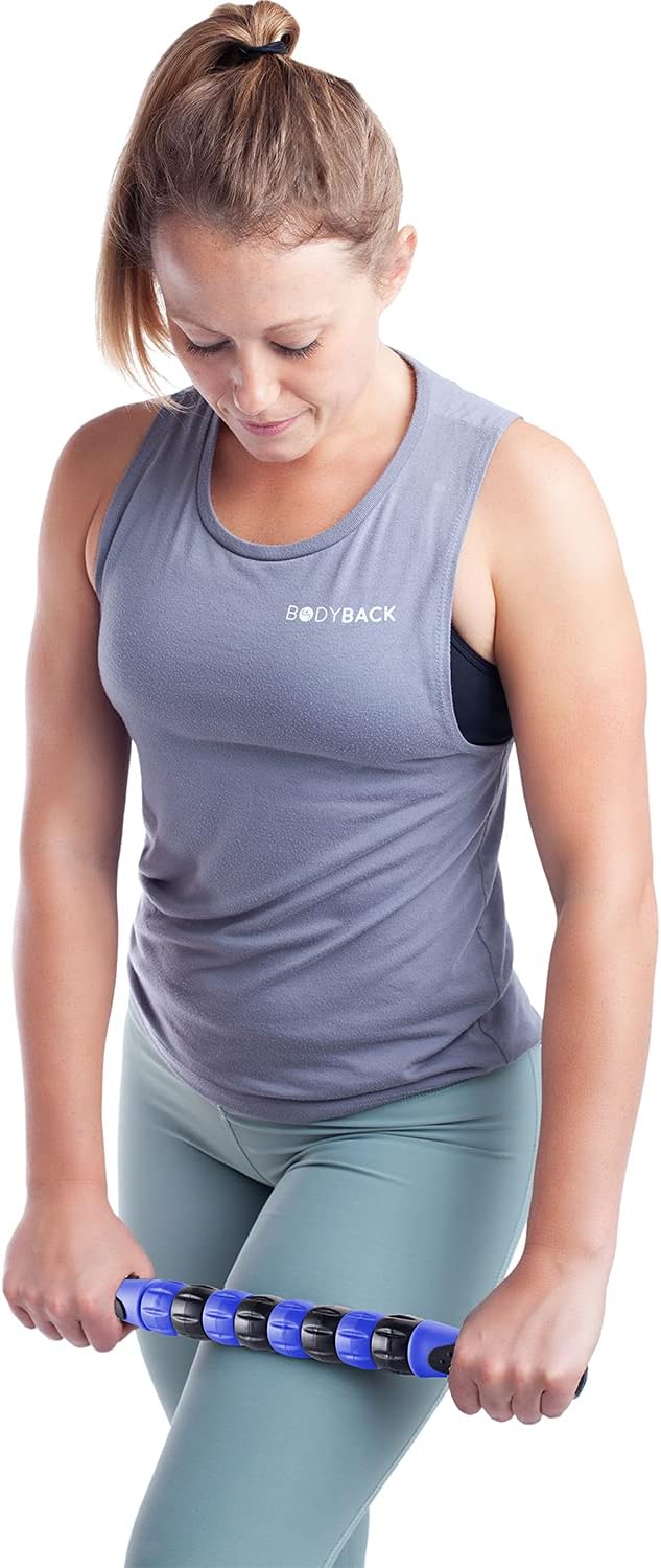 Body Back Buddy - USA Made - Massage Stick & Buddy Classic Bundle, Trigger Point Massage Tools, Neck and Back Massagers, Massage Cane, Muscle Knot Remover (Blue)