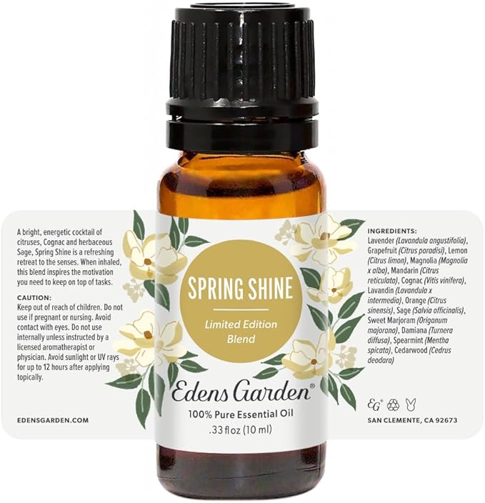 Edens Garden Spring Shine Essential Oil Blend- 100% Pure Premium Grade, Undiluted, Natural, Therapeutic, Aromatherapy, The Best for Diffusing, Candle, Laundry, Humidifiers 10 ml (.33 fl oz)