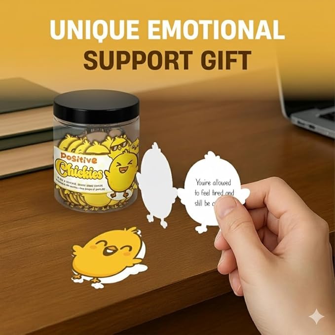 60 Positive Chick Cards Jar, Affirmation Cards for Women, Teens, Emotional Support Chickies, Chicken Gift, Chicken Gifts for Women, Funny Chicken Gift, Chicken Stuff, Chicken Lady Gifts