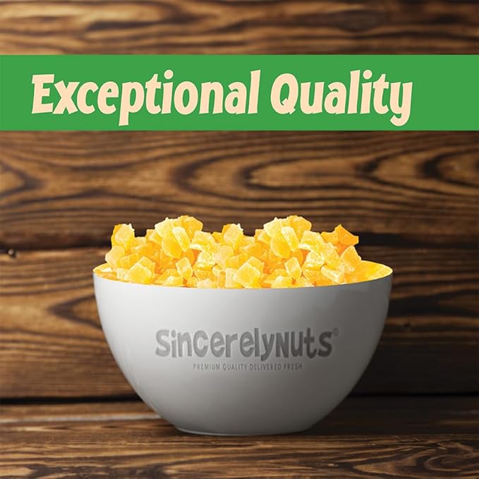 Sincerely Nuts Diced Pineapple (2 LB)-The Perfect Healthy Snack - Vegan, Gluten-Free and Kosher Superfood - Dried Fruit for Yogurts, Trail Mix, and More-Tasty Cooking Staple for Your Favorite Dishes