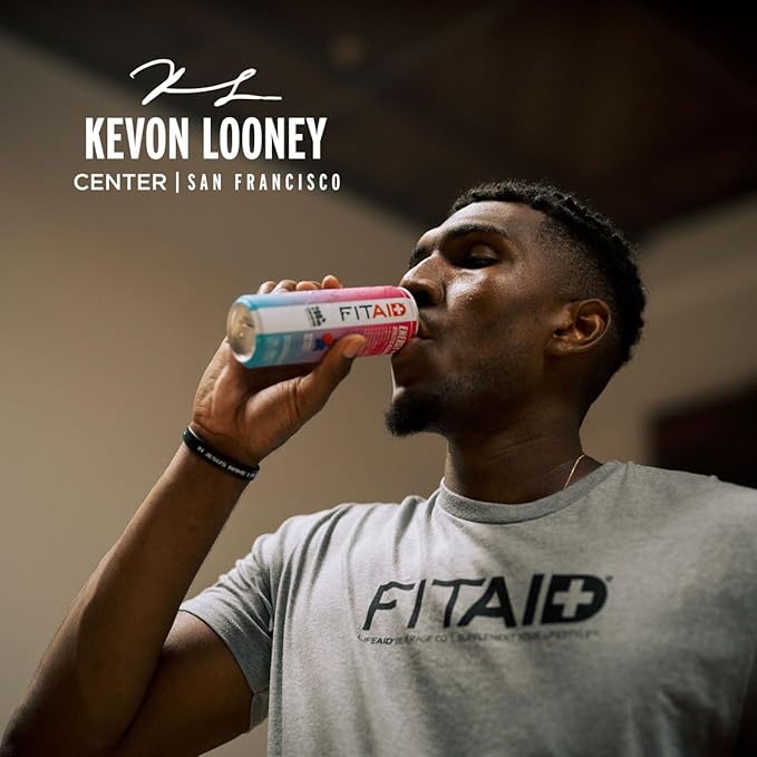 FITAID ENERGY, 200mg Natural Caffeine, Keto, Raspberry Hibiscus, Optimum Performance Formula: BCAAs, Quercetin, Electrolytes, Omega-3s, Paleo, Vegan & GlutenFree, 12 Fl Oz cans (Pack of 24)