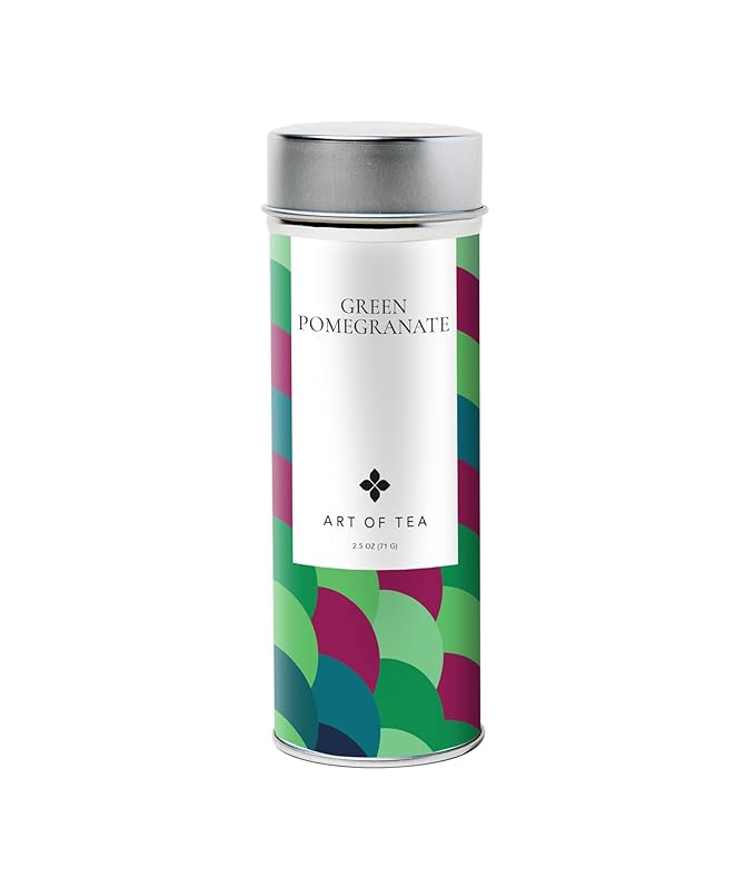 Art of Tea | Organic Green Pomegranate Green Tea 2.5oz | Artisan Loose Leaf Tea Tin