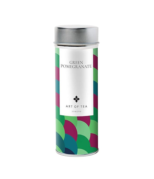 Art of Tea | Organic Green Pomegranate Green Tea 2.5oz | Artisan Loose Leaf Tea Tin