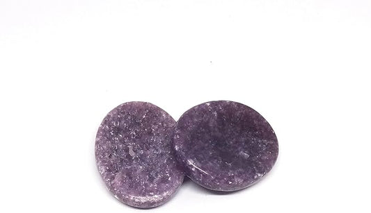 L PEDRA & CRYSTAL Worry Stone A Handheld Comfort to Ease Stress, Enhance Focus, and Promote Inner Peace (Lepidolite Worry)