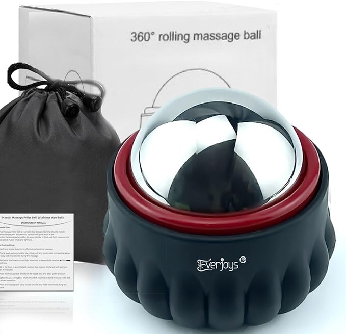 Everjoys Massage Ice Roller Ball, Cold & Heat Therapy Relief Massager, Deep Tissue Massage Pain Relief, Massager Tool for Back/Neck/Body/Face/Foot Pain, Muscles Recovery