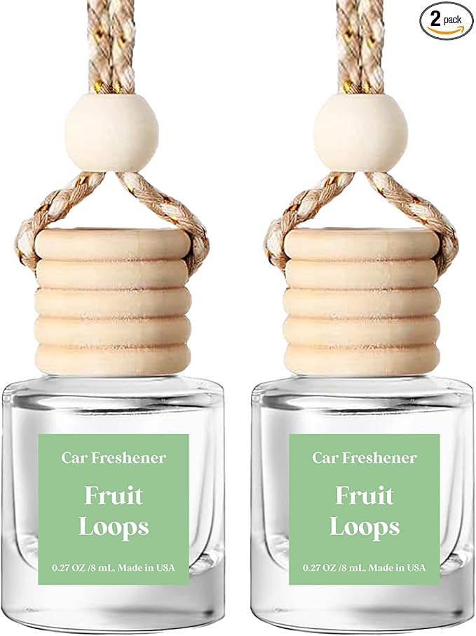 Car Air Freshener Hanging, Fruit Loops Essential Oil Diffuser for Car, Air Freshener Cute, Long Lasting Air Freshener for Car, Car Fresheners for Women, Made in USA