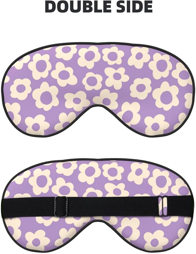 Vintage Groovy Flowers Sleeping Eye Mask Eye Mask for Sleeping Soft Comfort Eye Shade Blackout Eye Cover for Deep Rest Travel Nap Meditation