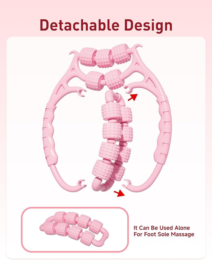 Massage Roller for Legs,21 Wheel Circular Leg Clamp+3 Wheel Massage Roller Stick Lymphatic Massage for Relieve Soreness Stiffness Tight Muscles Deep Tissue-Blue