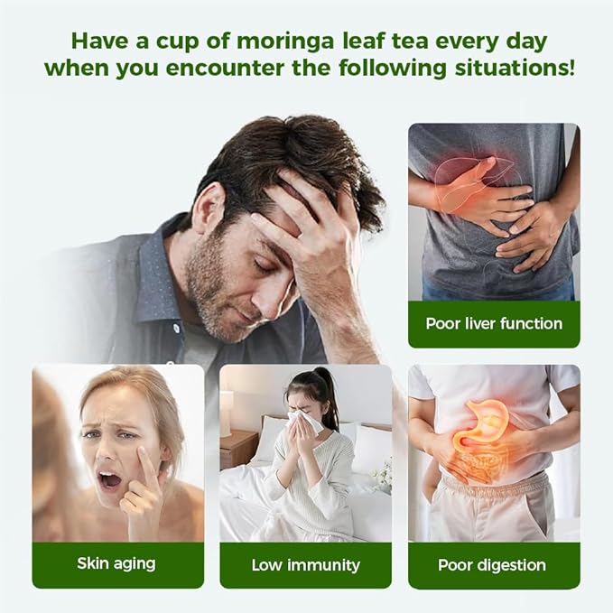WOTIHA-Natural Moringa Leaf Tea 120g. 60 Herbal Tea Bags.100% Natural & Pure from Moringa Leaves,Non-GMO • Additive-Free • Caffeine-Free • Sugar-Free • Vegan