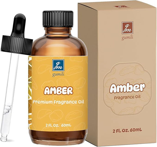 Amber Fragrance Oil 2 Oz, Natural Scent Oil for Home Essential Oils Diffuser, Candle Making, Soap Making, DIY Body Oils, Perfume, Body Mist, Spray - Warm Aroma