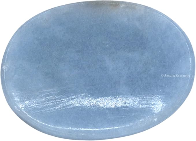 Amazing Gemstone Angelite Worry Stone Crystals & Healing Stones - Worry Stones for Stress Relief Gifts - Piedra Crystal Fidget for Meditation, Relaxation - Unique Stocking Stuffers and Gifts
