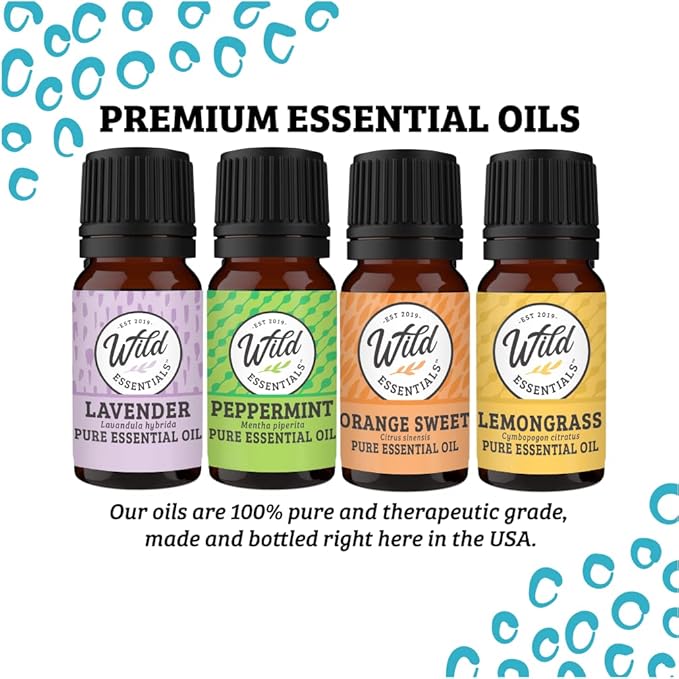 Wild Essentials Wisdom Eye Necklace Essential Oil Diffuser Kit with Lavender, Lemongrass, Peppermint, Orange Oils, 12 Refill Pads, Calming Aromatherapy Gift Set, Customizable Color Changing, Perfume