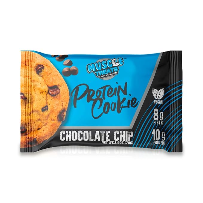 Forzagen Vegan Protein Cookies - Chocolate Chip Flavor | Low Carb Treats, Healthy Snacks, No Artificial Sweeteners and Trans Fat | Plant Based Vegan Snack,10g of Protein per Serving | 3-Pack
